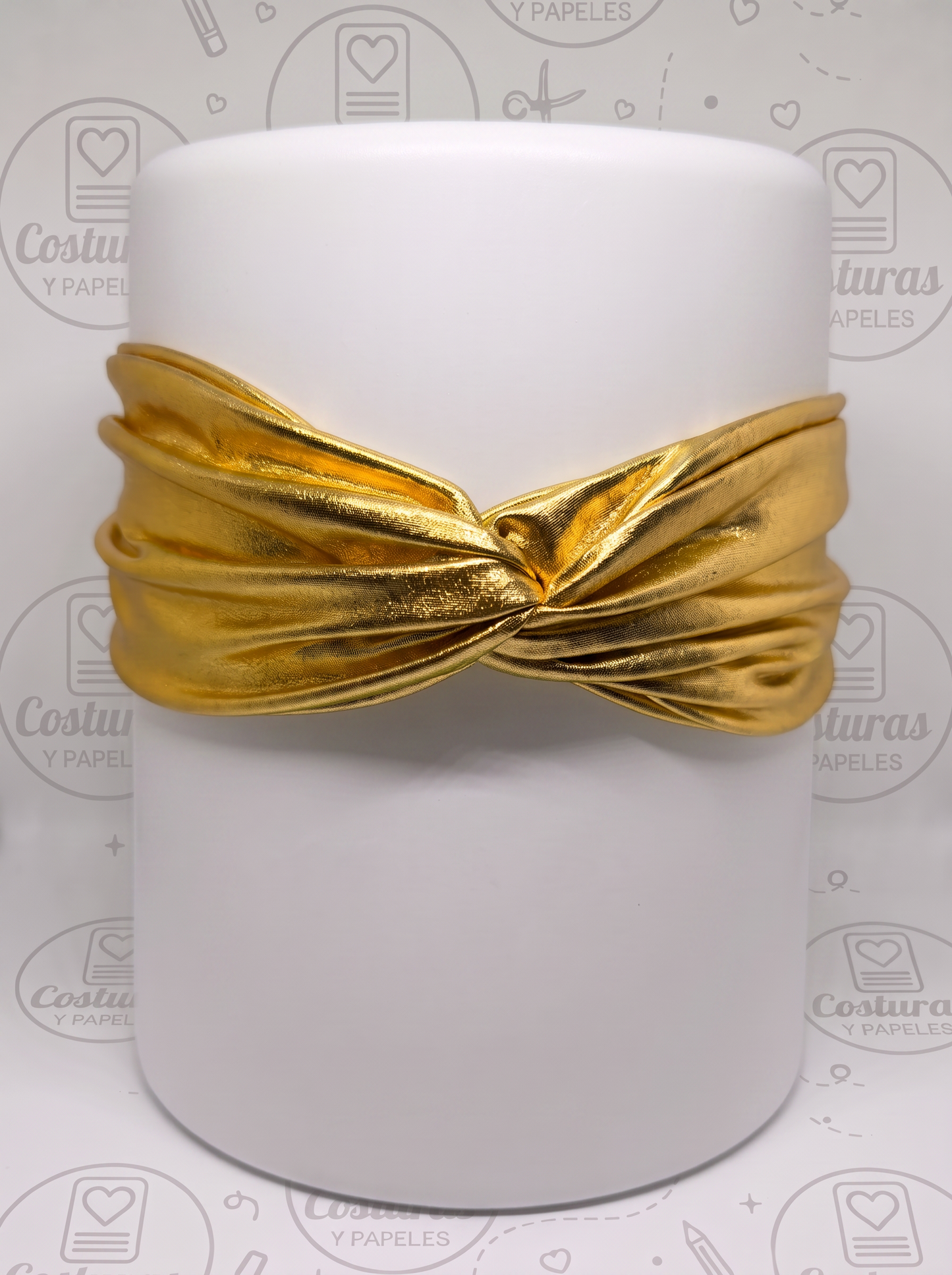 Bandana de Tela para el Cabello Metallic Luxe – Gold