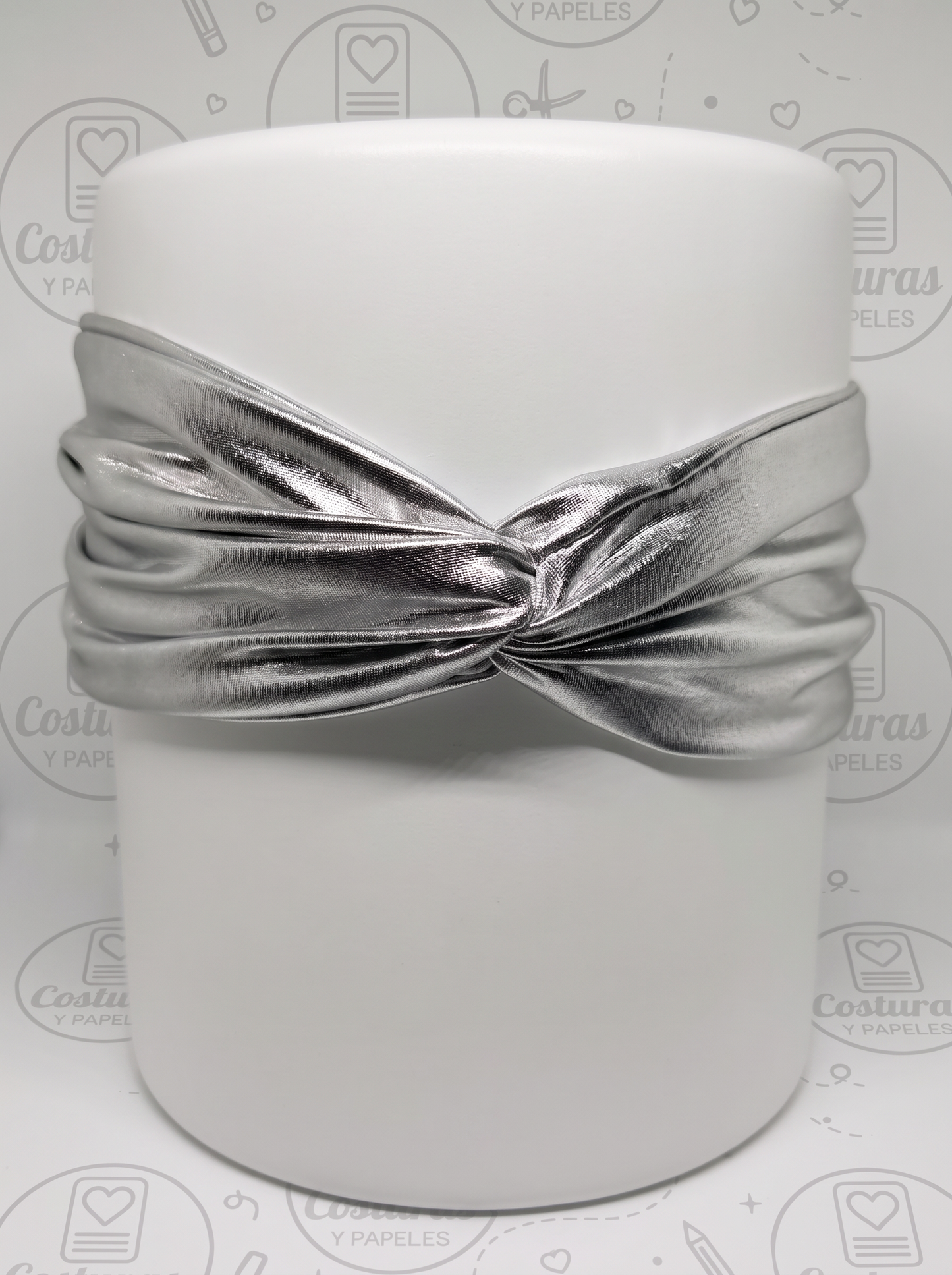 Bandana de Tela para el Cabello Metallic Luxe – Silver