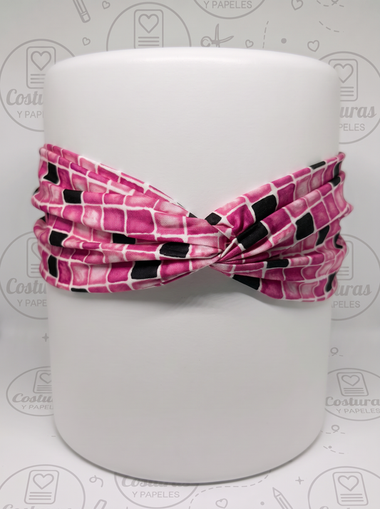 Bandana de Tela para el Cabello Pink Mosaic